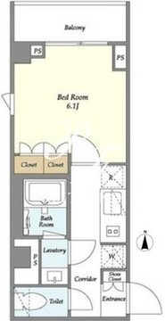 オアーゼ新宿市谷薬王寺 A-103 間取り図