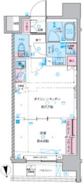 ジェノヴィア東神田グリーンヴェール 304 間取り図