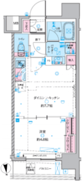 ジェノヴィア東神田グリーンヴェール 404 間取り図
