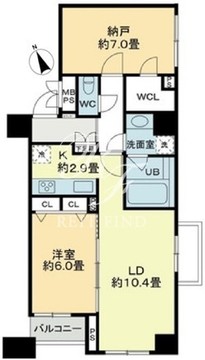 クロスレジデンス蒲田 1201 間取り図