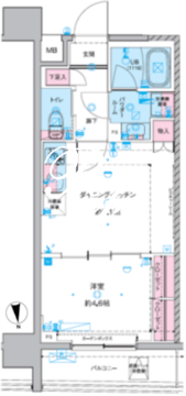 ジェノヴィア東神田グリーンヴェール 1103 間取り図