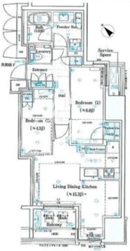 ミレアコート銀座プレミア 405 間取り図