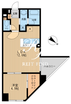 プライムアーバン日本橋人形町 303 間取り図