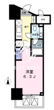 レジディア高輪桂坂 1002 間取り図