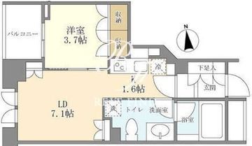 シティハウス東京新橋 712 間取り図