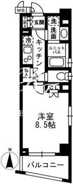レジディア中落合 A406 間取り図