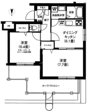 アイルプレミアム向島 401 間取り図