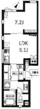 クリアル白金高輪 201 間取り図