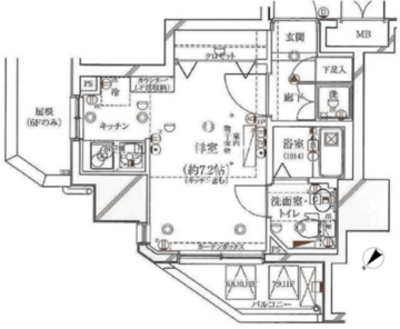 ガリシアレジデンス広尾 1102 間取り図