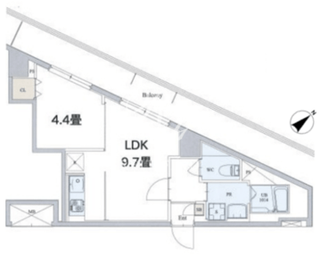 カスタリア本駒込 510 間取り図