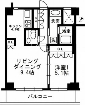 アーバンパーク代官山 408 間取り図