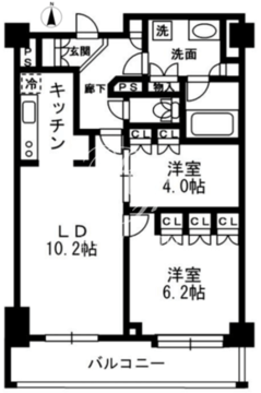 レジディア中落合 B702 間取り図