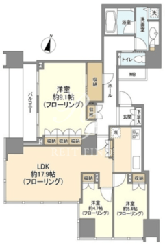 大崎ウエストシティタワーズ E-901 間取り図