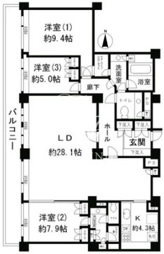 リバーポイントタワー 3706 間取り図