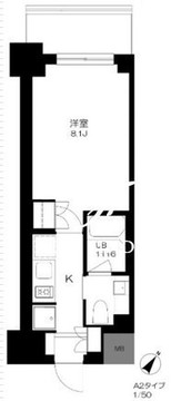 プライマル勝どき 815 間取り図