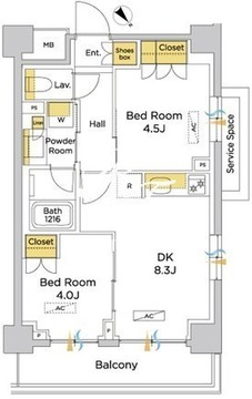 パークアクシス門前仲町テラス 402 間取り図