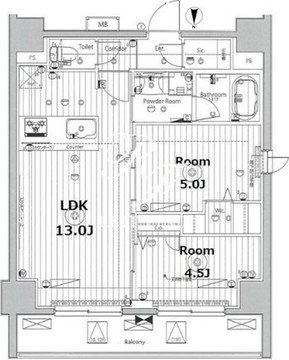 プロスタイルウェルス品川戸越MD 1001 間取り図