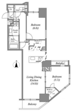 ザ・パークハビオ上野 801 間取り図