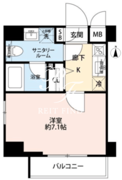 グランドコンシェルジュ恵比寿 1103 間取り図