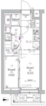 ガリシア矢口渡 407 間取り図