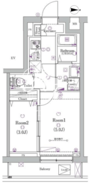 ガリシア矢口渡 303 間取り図