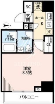プレール・ドゥーク住吉駅前 1001 間取り図