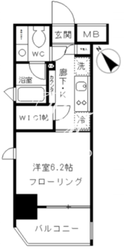 パークリュクス東麻布mono 801 間取り図
