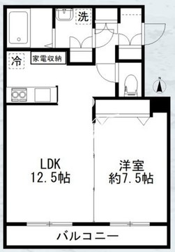 カルディア西馬込2 302 間取り図
