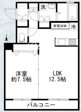 カルディア西馬込2 303 間取り図