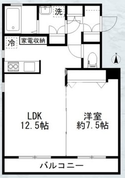 カルディア西馬込2 104 間取り図