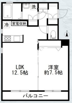 カルディア西馬込2 304 間取り図