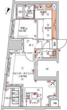 ハーモニーレジデンス千代田岩本町 802 間取り図