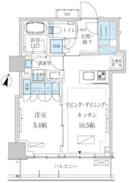 パークアクシス赤坂見附 1203 間取り図