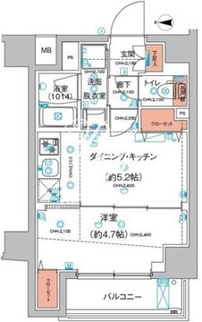 ハーモニーレジデンス東京羽田スカイブリッジ 406 間取り図
