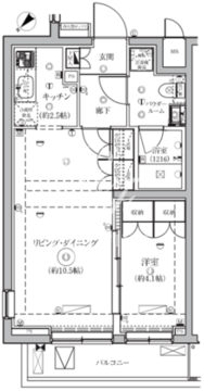 セジョリ鵜の木 201 間取り図