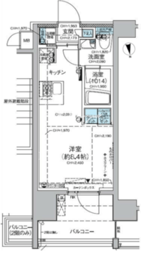 レジディア蒲田5 801 間取り図