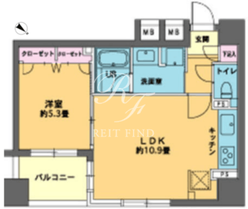 カスタリア人形町2 102 間取り図