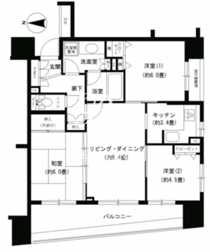 パークキューブ浅草田原町 1004 間取り図
