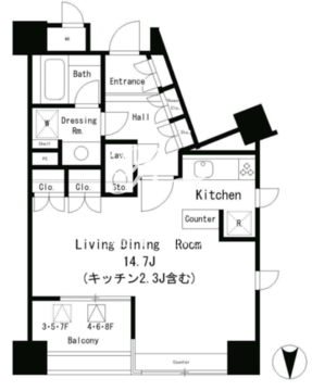 パークアクシス麻布仙台坂 303 間取り図