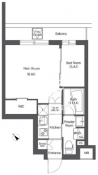 コンフォリア不動前 208 間取り図