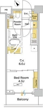 パークアクシス門前仲町テラス 506 間取り図