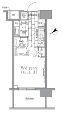 パークハビオ目黒リバーサイド 606 間取り図