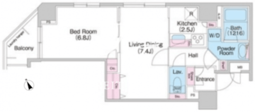 コンフォリア銀座イースト弐番館 1205 間取り図