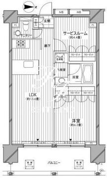 カスタリア麻布十番七面坂 1002 間取り図