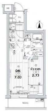 メイクス品川戸越パークプレイス 204 間取り図