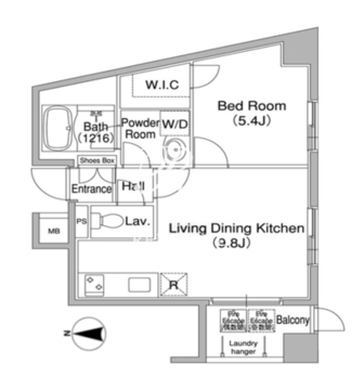 コンフォリア銀座イースト 1206 間取り図