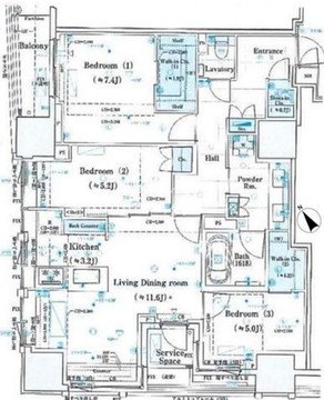 ミレアコート銀座プレミア 1103 間取り図
