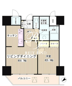 トレステージ目黒 607 間取り図