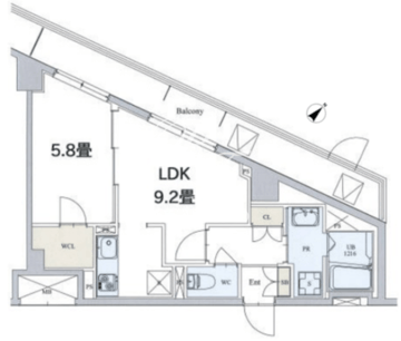 カスタリア本駒込 112 間取り図