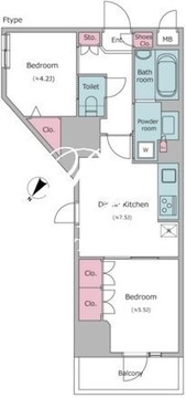 レジディア中目黒3 1506 間取り図